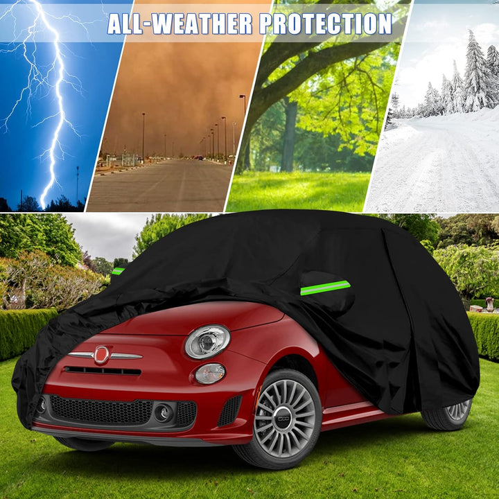 Wasserdicht Autoabdeckung Ersatz für 2007-2024 FIAT 500/500C/500E/Abarth, Vollgarage Autoplane Auto