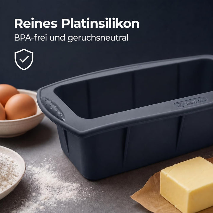 Backhaus FlexBake Silikon Kastenform 26cm – BPA-frei, antihaftend, mit Verstärkungsrand, LFGB-zertif