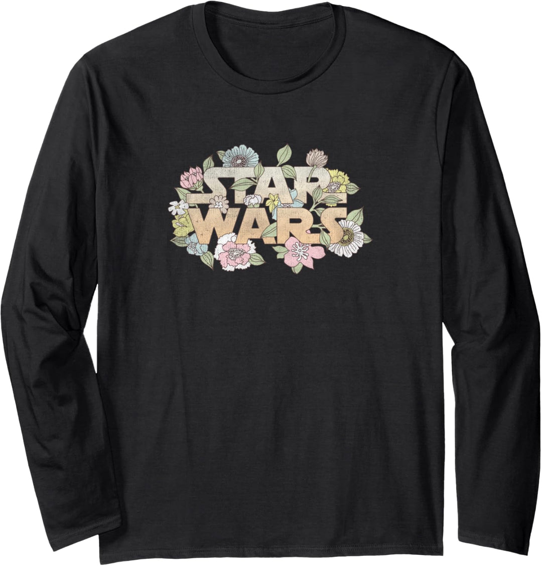 Star Wars Flowers and Leaves Classic Logo Langarmshirt
