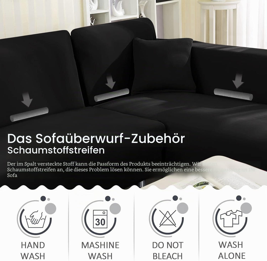 ShowyLive Sofa Überzug Ecksofa L Form Couch Überzug 2er Set Elastische Stretch mit 2 Stück Kissenbez