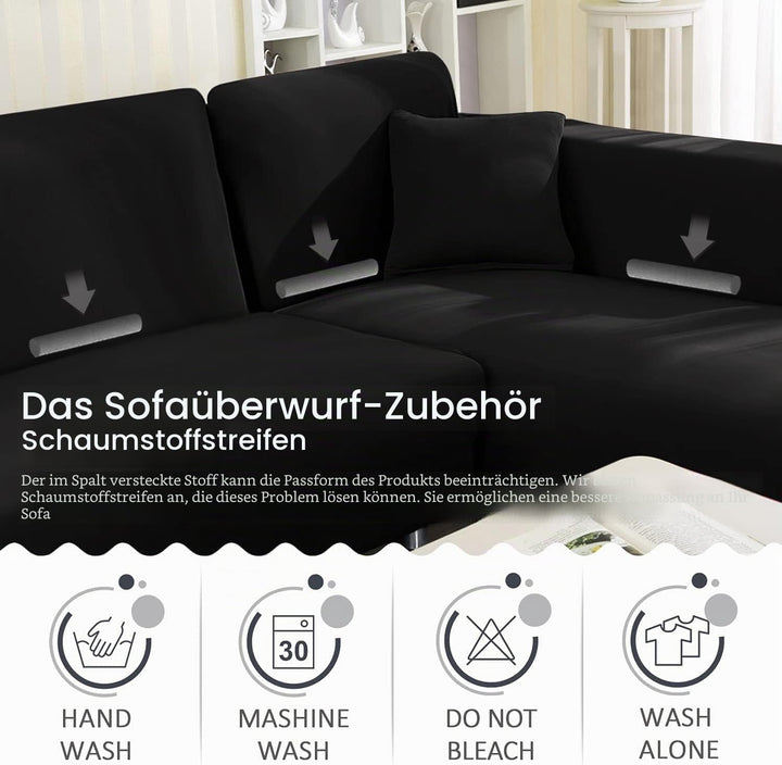 ShowyLive Sofa Überzug Ecksofa L Form Couch Überzug 2er Set Elastische Stretch mit 2 Stück Kissenbez