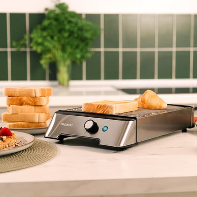 Cecotec Horizontaler Toaster - Flacher Toaster 3 Widerstände NiceSlice Inox. 1000W, Alle Arten von B