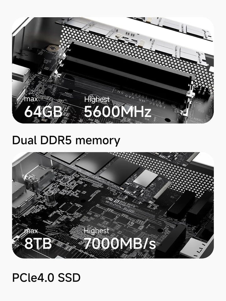 MINIS FORUM AI X1 Mini PC, AMD Ryzen 7 255 8 Kerne 16 Threads Prozessor bis zu 4,9 GHz, AMD Radeon 7