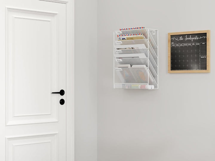 EasyPAG 6 Fächer Metall A4 Zeitschriftenhalter Wand Zeitschriften Wandhalter Aktenablage Dokumentenh