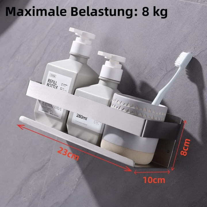 KigKog® Duschablage ohne Bohren Gebürstetes Nickel, Duschregal Wandmontage Edelstahl SUS304 Rostfrei