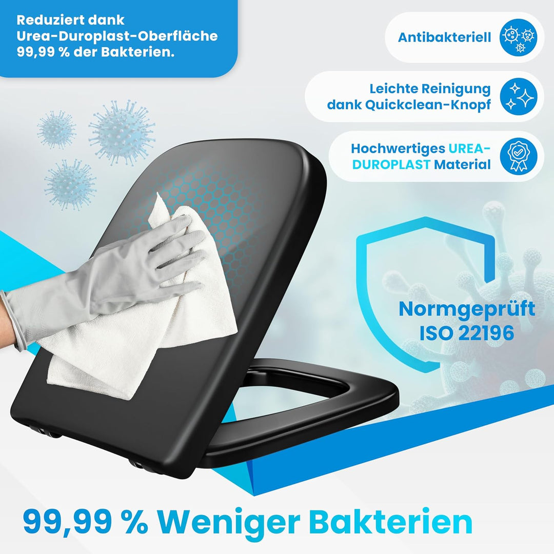 KESSER® WC Sitz mit Absenkautomatik Toilettendeckel Quick-Release-Funktion und Softclose - einfache