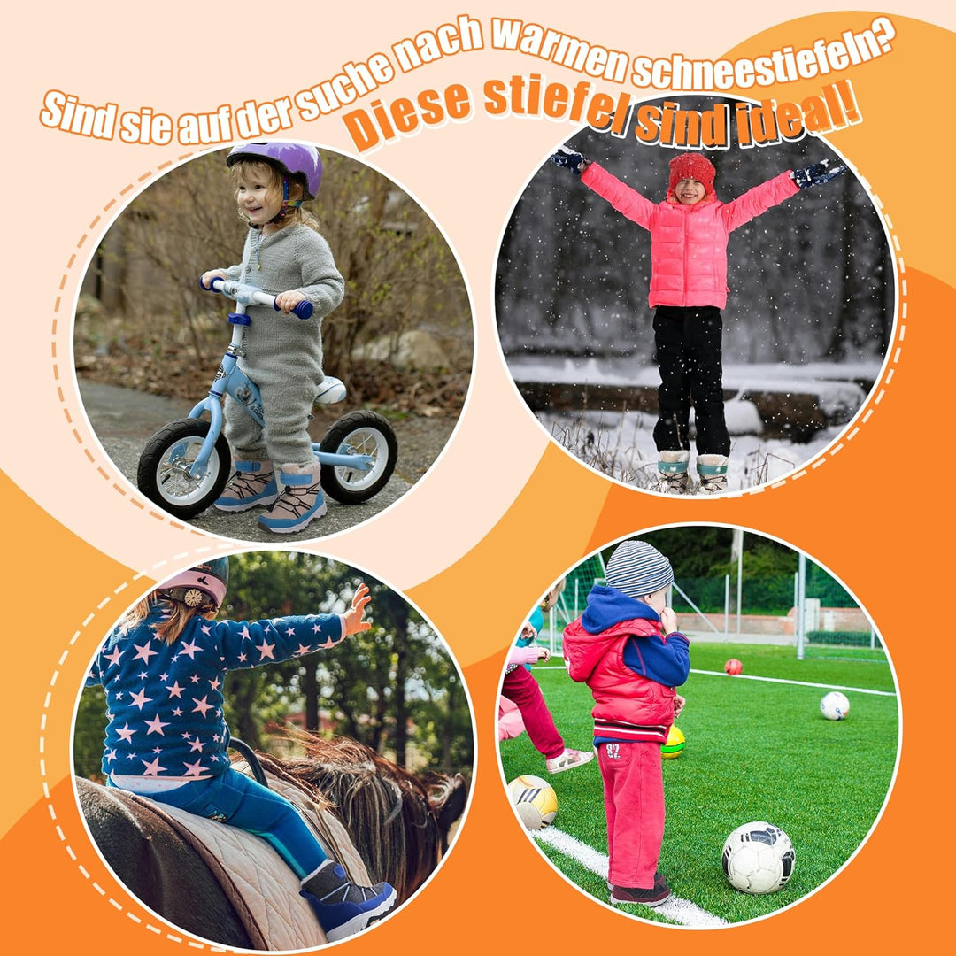 visionreast Winterstiefel Mädchen Winterschuhe Kinder Junge Wanderschuhe mit Wollfutter Schneestiefe