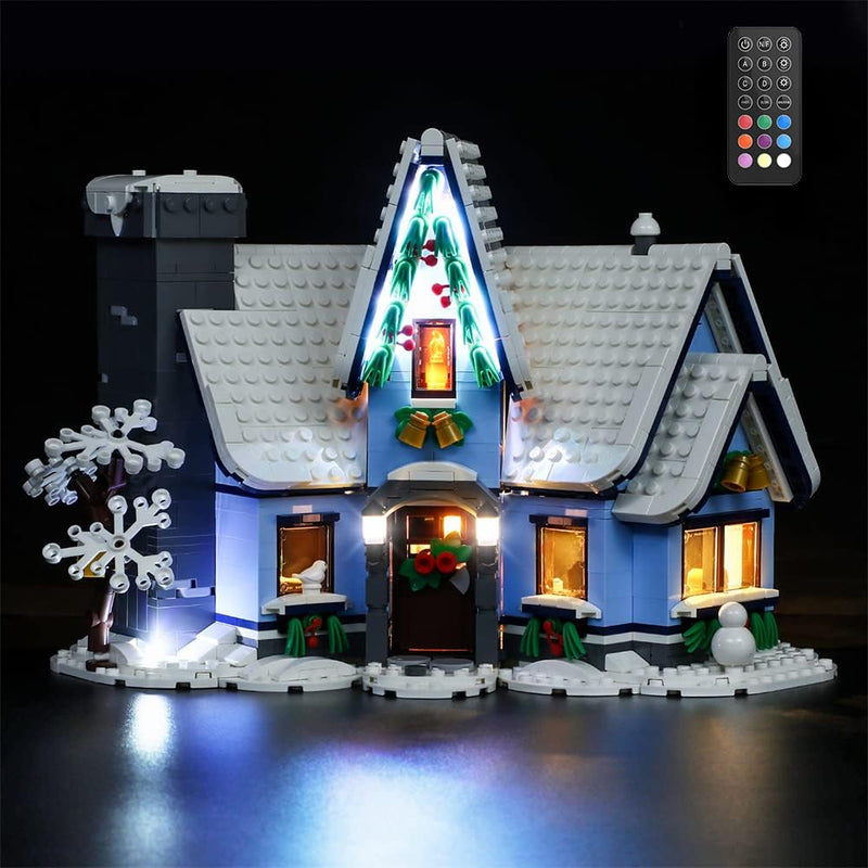 GEAMENT LED Licht-Set (Fernbedienung) Kompatibel mit Lego Winter Village Collections Santas Visit -