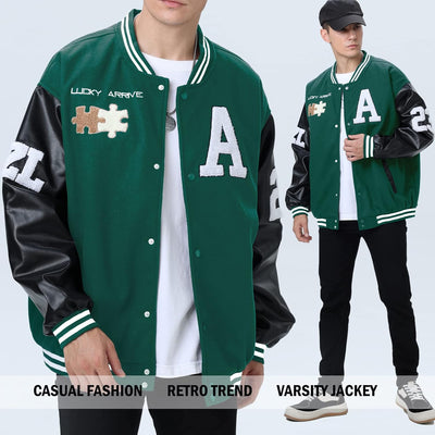 Eocicvvi Herren College Jacke Übergangsjacke Damen Freizeit Jacke Harajuku Stil Sportjacke Streetwea
