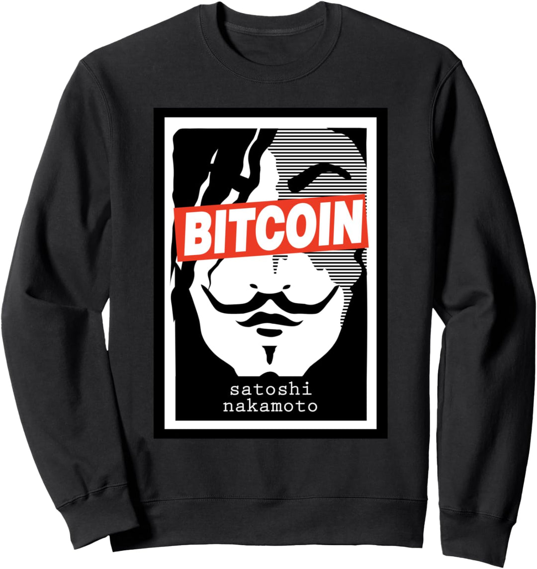 Bitcoin Satoshi Nakamoto Face Cryptocurrency Sweatshirt