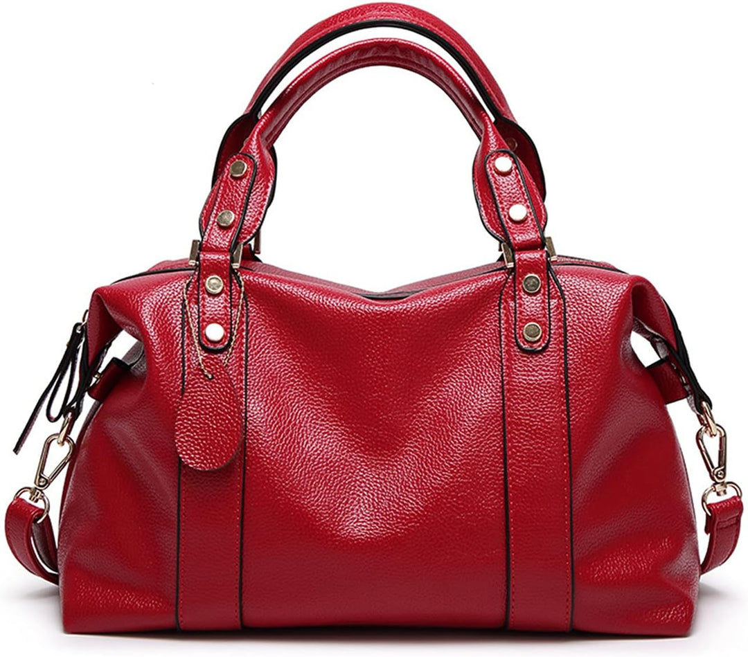 PORRASSO Elegant Handtasche Damen Schultertasche Frauen Henkeltasche Wasserdicht PU Leder Umhängetas