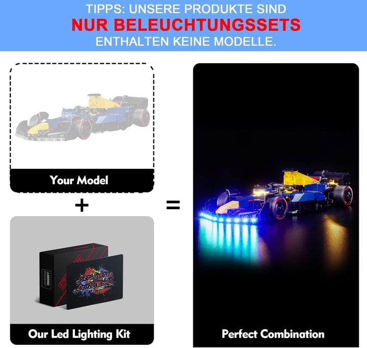 Licht Set Kompatibel mit Lego 77243 Oracle Red Bull Racing RB20 F1 Rennauto, Nur Lichter Set, Licht