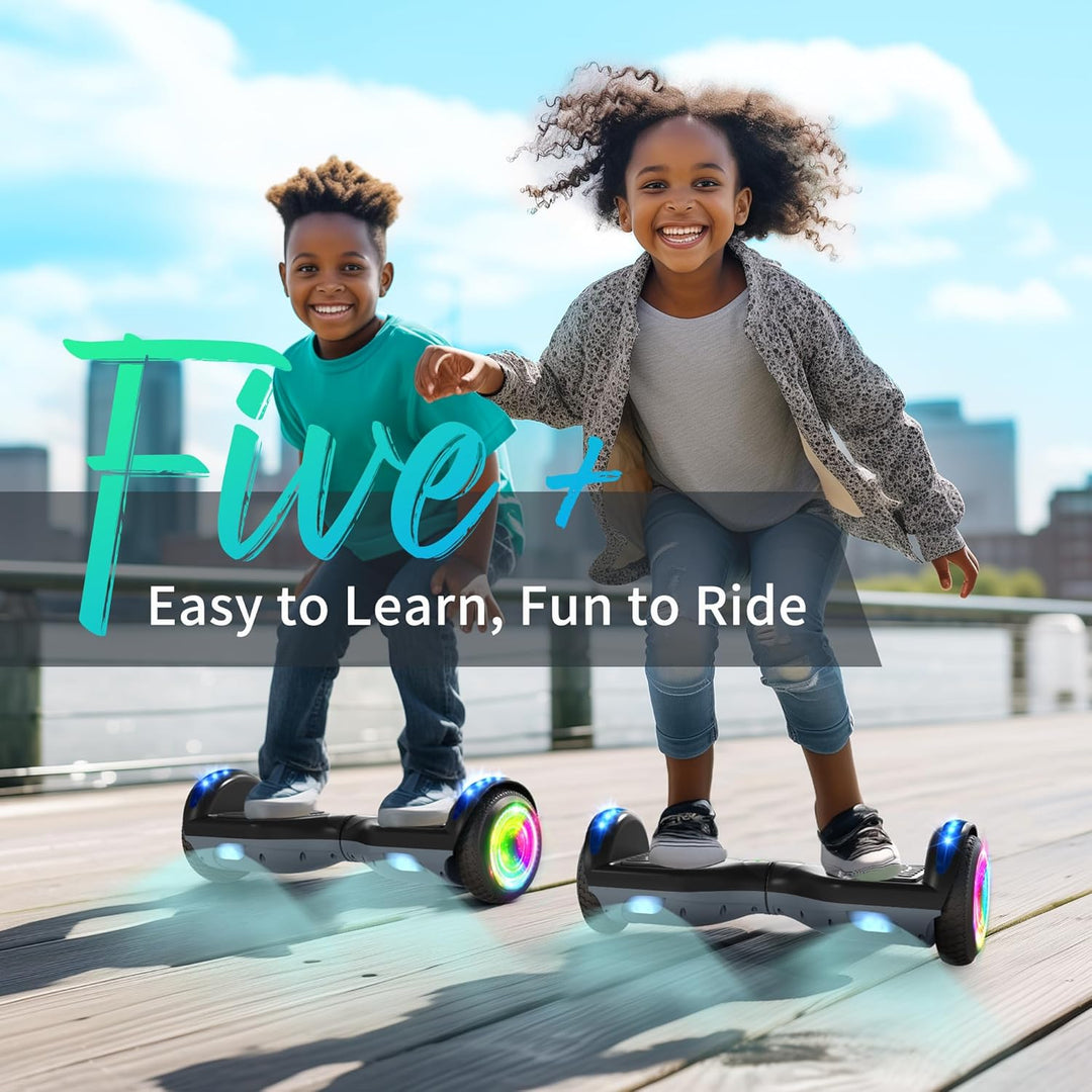SISIGAD Hoverboards 6,5 Zoll Skateboard Kinder,Hoverboard mit Bluetooth - Led Licht mit Leistungssta