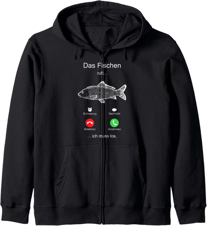 cooles "Das Fischen ruft..." Angel Shirt Geburtstag Geschenk Kapuzenjacke