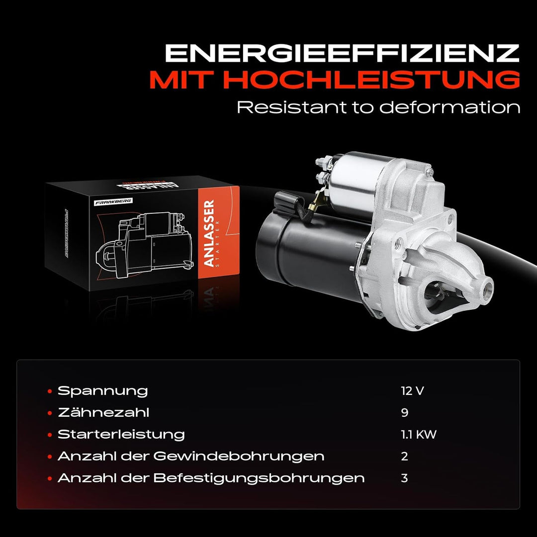 Frankberg Anlasser Starter Kompatibel mit 3er E46 3.2L 2000-2007 Z3 E36 3.2L 2001-2003 Z4 E85 E86 3.