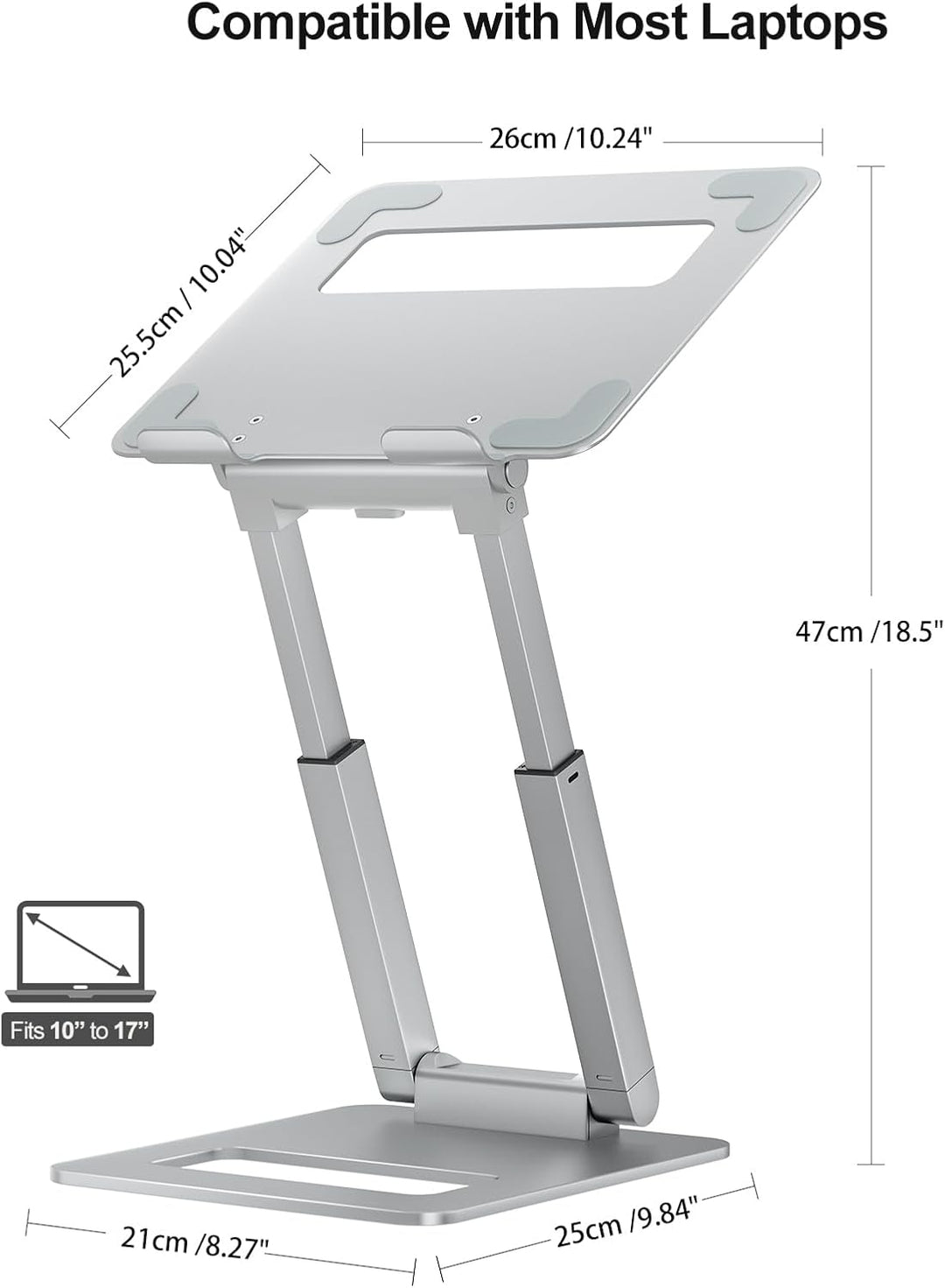 tounee Laptop Ständer Höhenverstellbar, Ergonomischer Computer Ständer, Adjustable Laptop Stand, Not