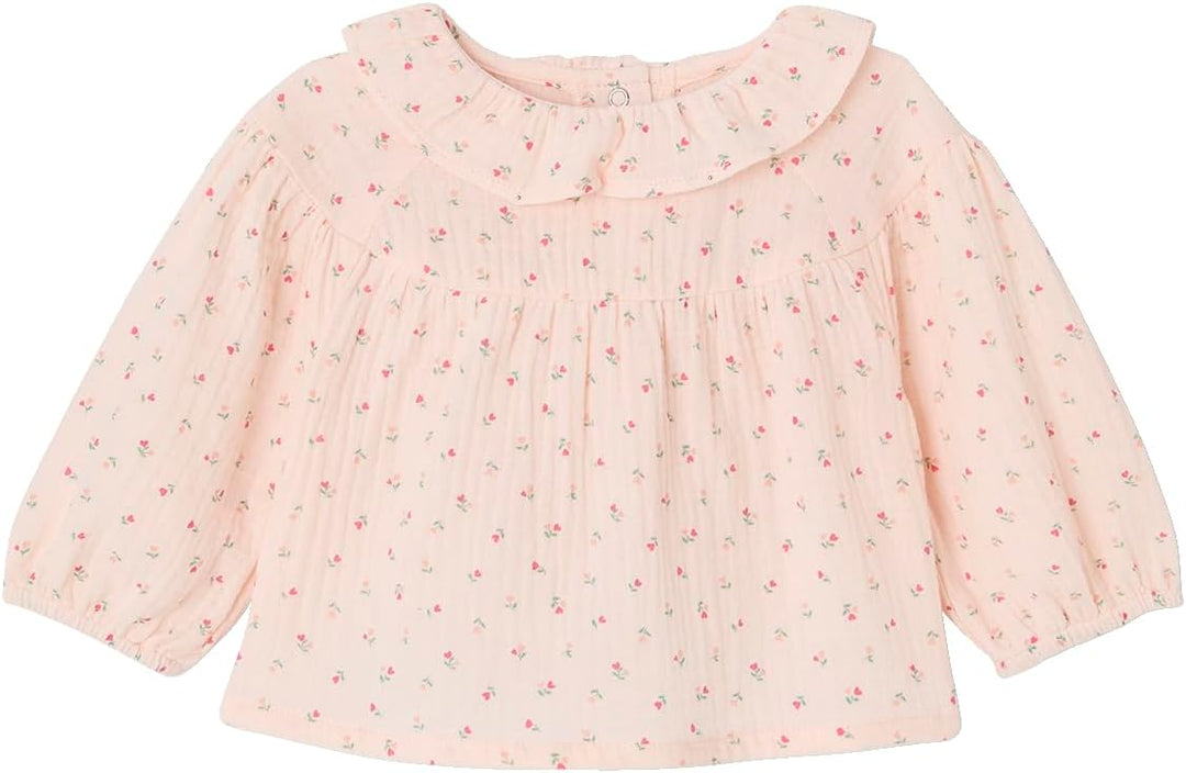 Vertbaudet Baby-Set mit Volants: Bluse & Haremshose, Musselin ROSE 80, ROSE 80
