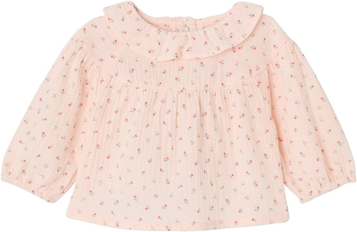 Vertbaudet Baby-Set mit Volants: Bluse & Haremshose, Musselin ROSE 80, ROSE 80