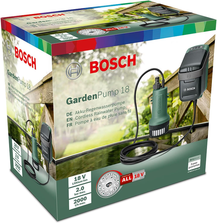Bosch Home and Garden Bosch Akku-Tauchpumpe GardenPump 18 (ohne Akku, 18-Volt-System, im Karton) 25