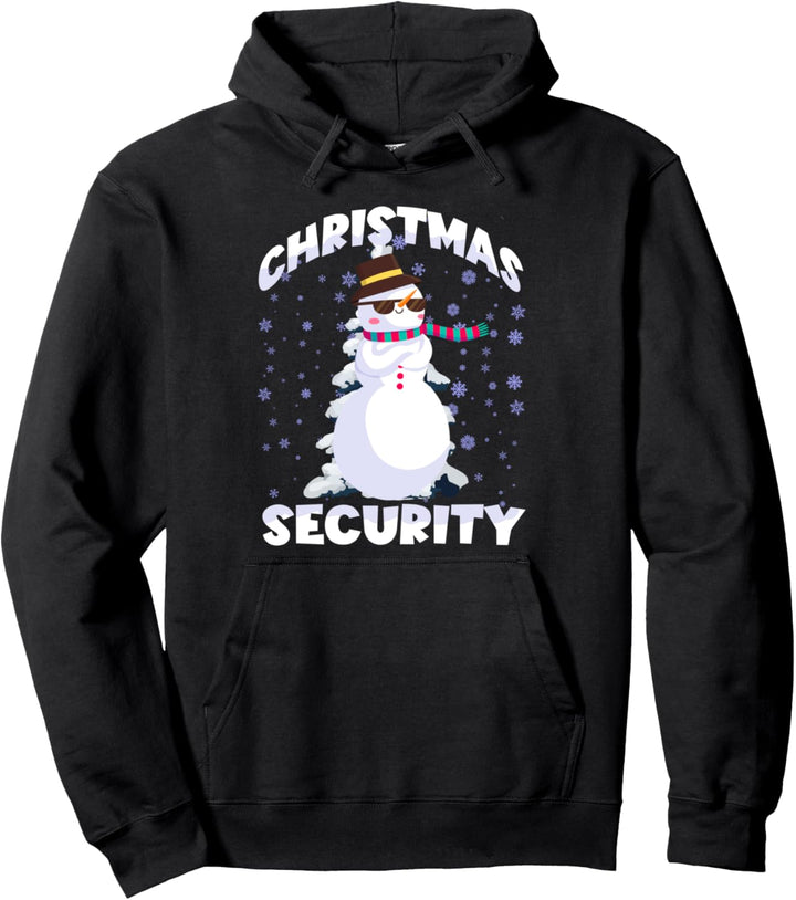 Weihnachten Security Schneemann Schutz Türsteher Pullover Hoodie