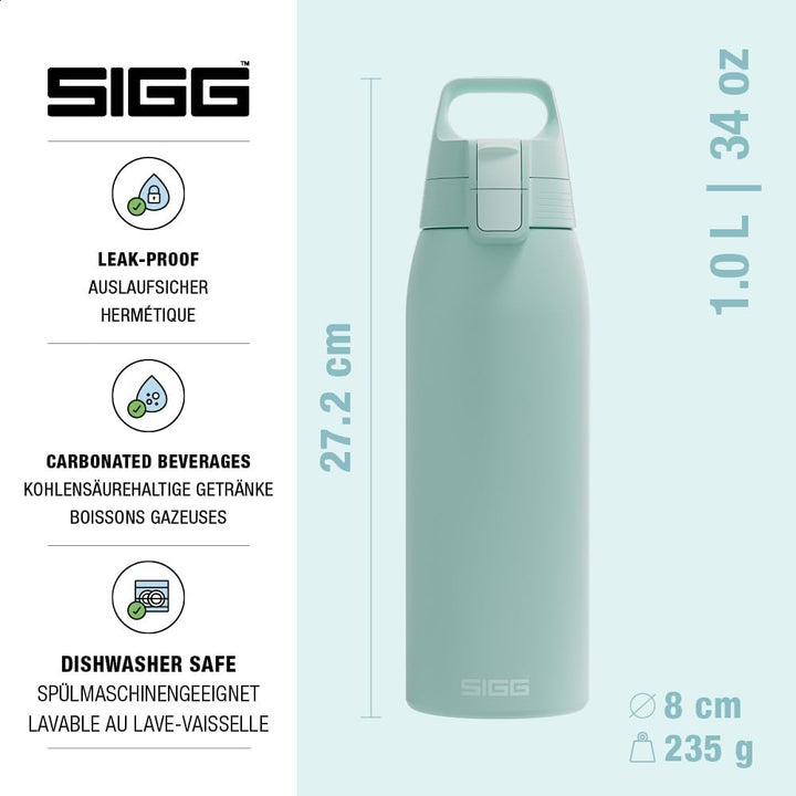 Sigg - Edelstahl Trinkflasche - Shield ONE - Für Kohlensäurehaltige Getränke Geeignet - Auslaufsiche