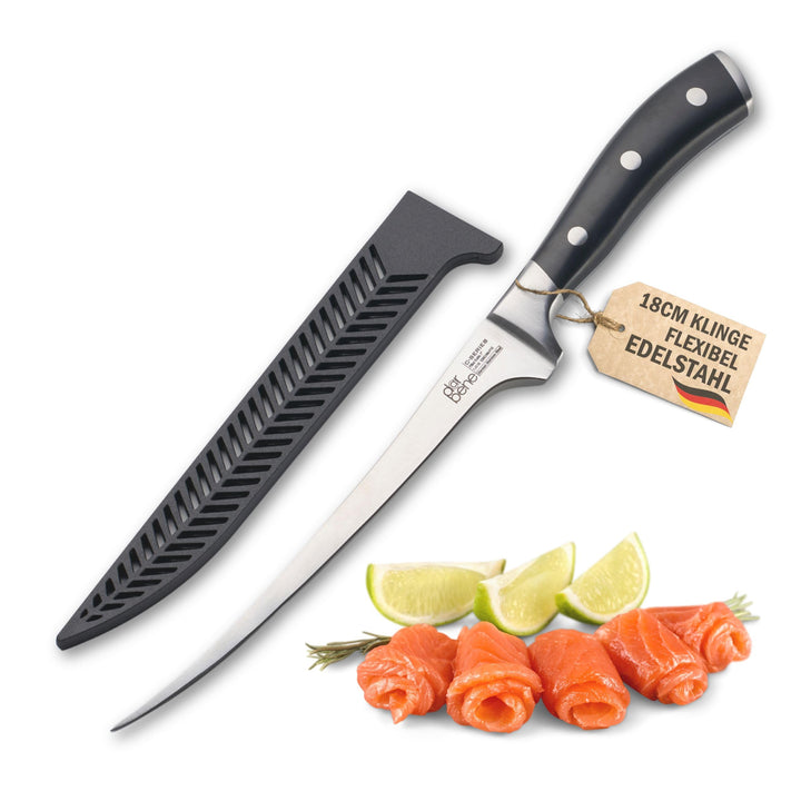 DarBene Filetiermesser C-Series 18cm Profi Küchenmesser aus deutschem Edelstahl, biegsam und flexibe
