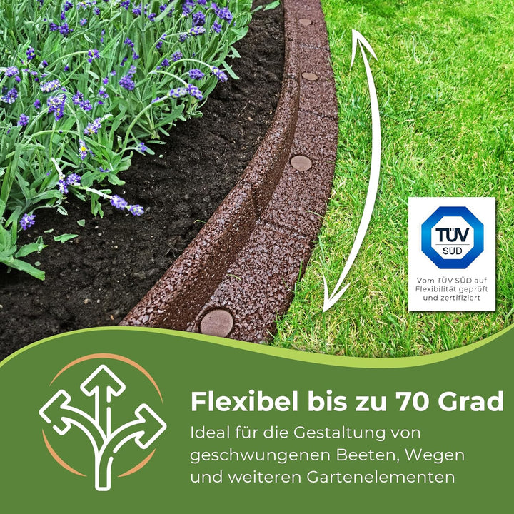 EcoShape FlexiBorder - Flexibel Rasenkante - Beeteinfassung für Rasenflächen - Wege - Erhöhte Begren