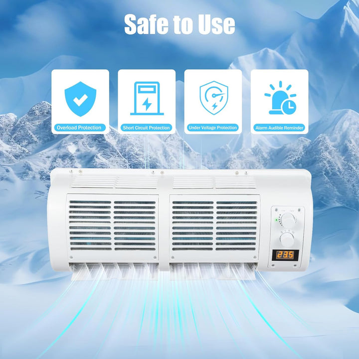 12V LKW Klimaanlage mit LCD Display, 100W Auto Split Klimagerät mit 3 Stufen & Temp Regler, Wandklim