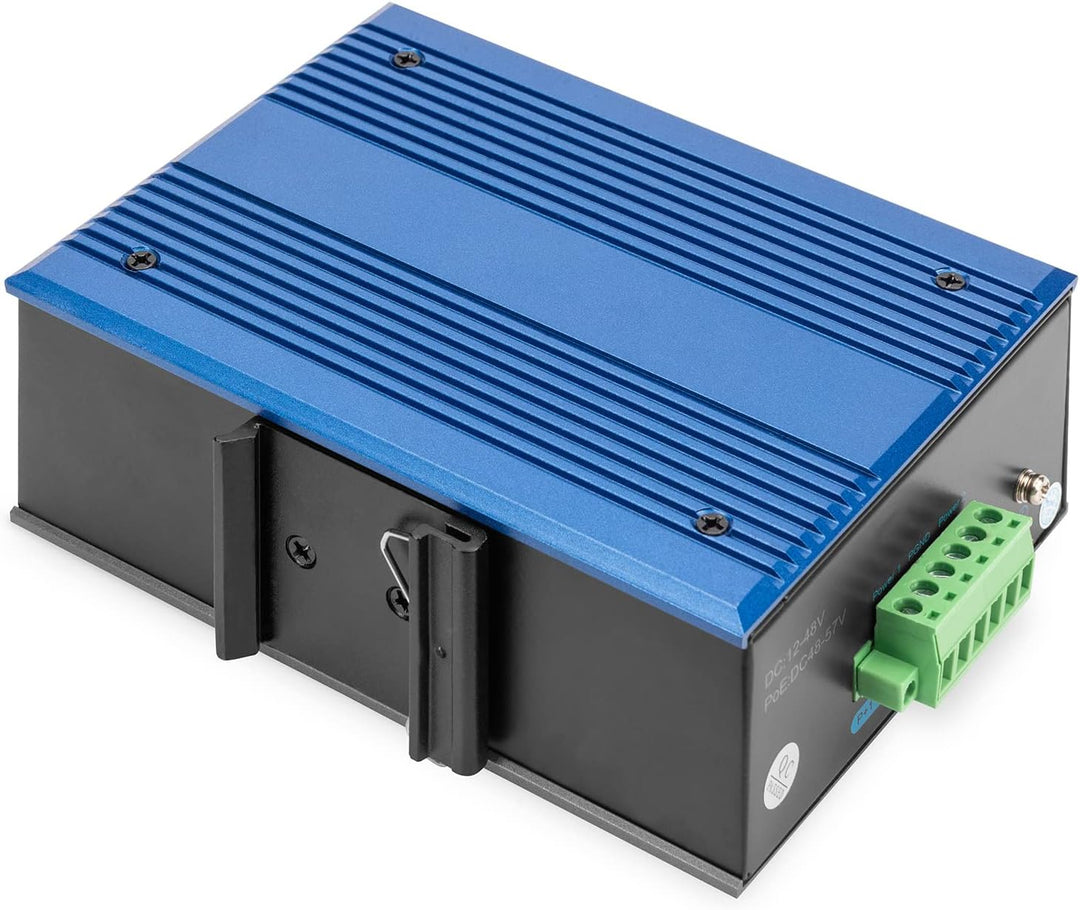 DIGITUS Netzwerk-Switch - 8-Port Gigabit Ethernet - DIN-Rail Montage - Klemmleiste - Lüfterlos - Sch