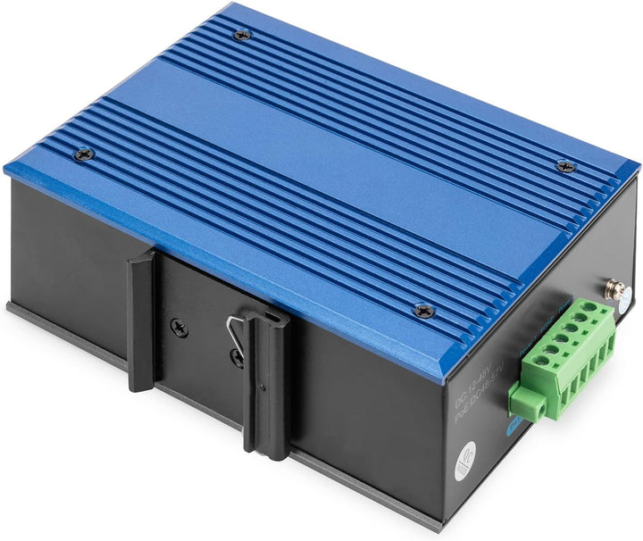 DIGITUS Netzwerk-Switch - 8-Port Gigabit Ethernet - DIN-Rail Montage - Klemmleiste - Lüfterlos - Sch
