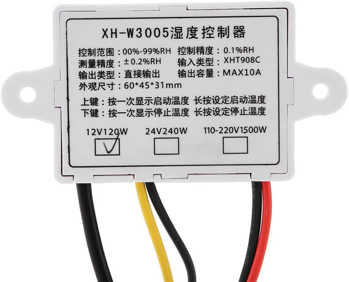 XH-W3005 Digitaler Feuchtigkeitsregler Hochgenauer Feuchtigkeitssensor Hygrometer 12V/24V/220V(12V),