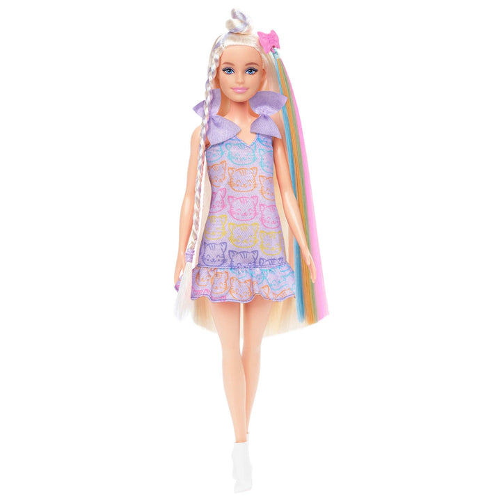 Barbie Fun & Fancy Puppe mit Accessoires, Modepuppe mit extra langem blondem Haar und 2 Looks, inklu