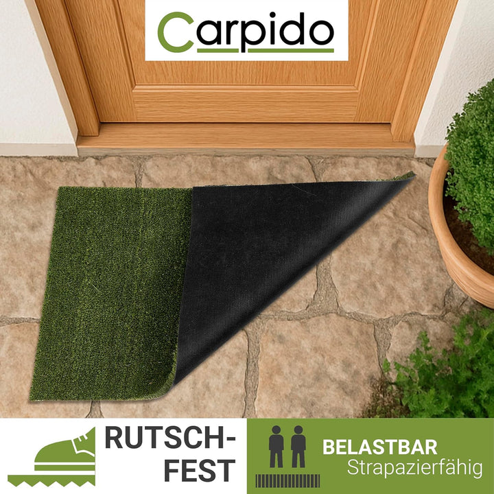 rutschfeste Kokosmatte - 40 x 60 cm Grün - Nachhaltige Naturfaser für den überdachten Aussenbereich