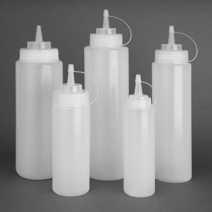 Vogue Squeeze-Sauce-Flasche mit Düsenkappe, 227 ml/8 oz, klares Polyethylen, nachfüllbare Saucenflas