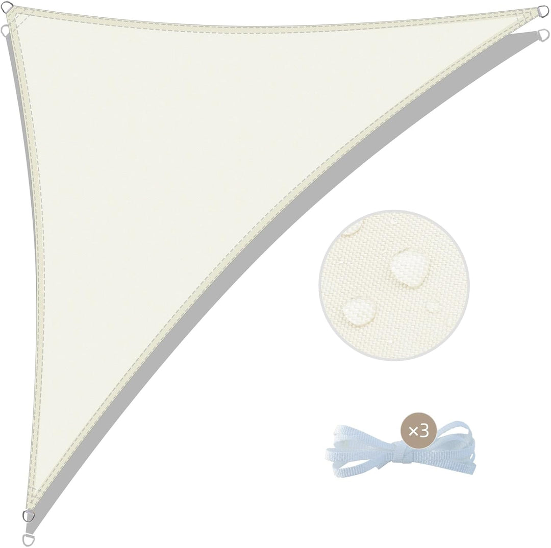 COOL AREA Sonnensegel Wasserdicht Dreieckig 2.5x2.5x3.5m Sonnenschutz 95% UV Schutz Windschutz,Wasse