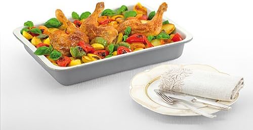 Zenker 7248 Grill- und Ofenform Emaille (40 x5,5x29cm)SPECIALCOOKING,rechteckigeBackformmitEmaille-V