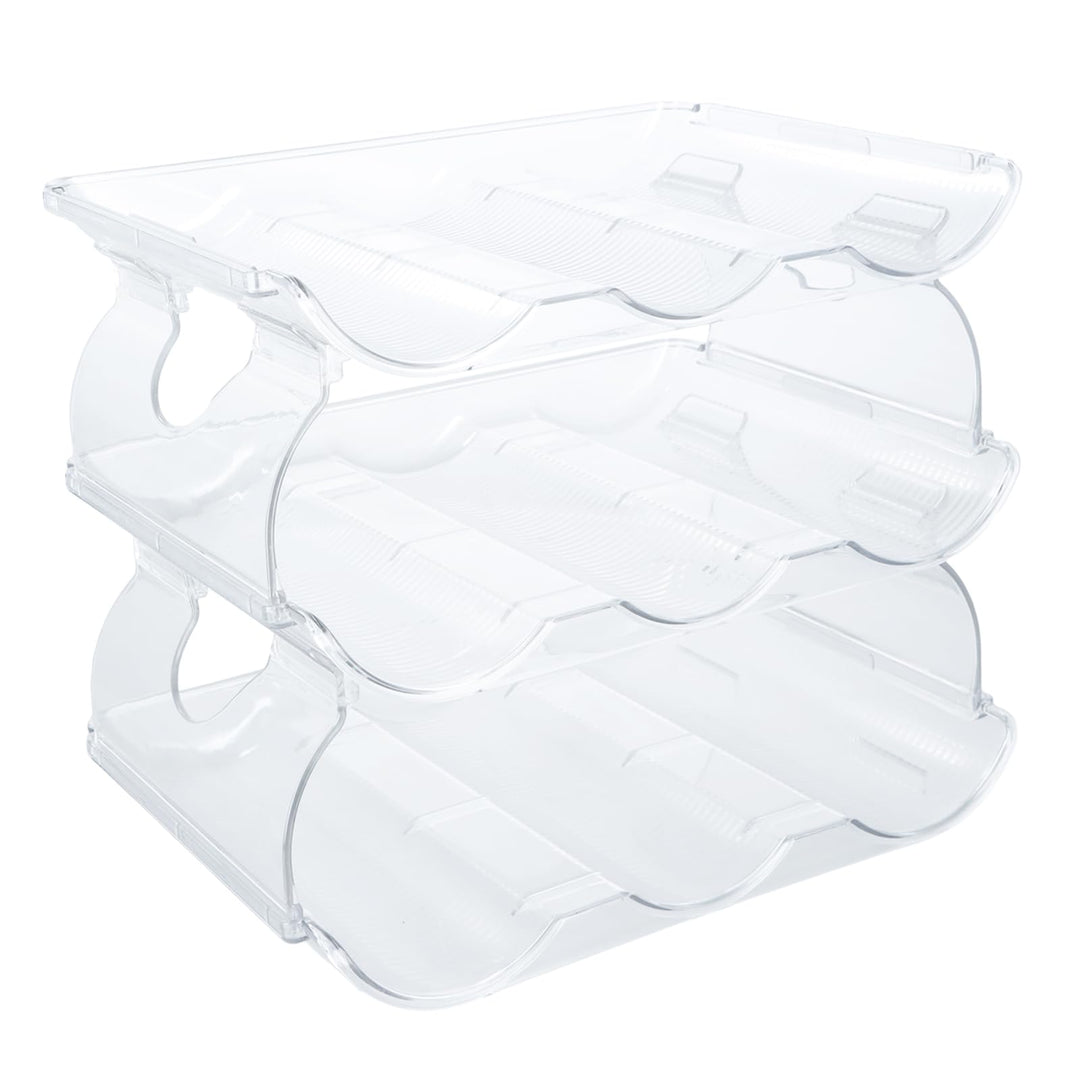 3 Ebenen Flaschenhalter Stapelbar, Flaschenregal bis 9 Flaschen, Weinflaschen Halter, Weinregal Kuns