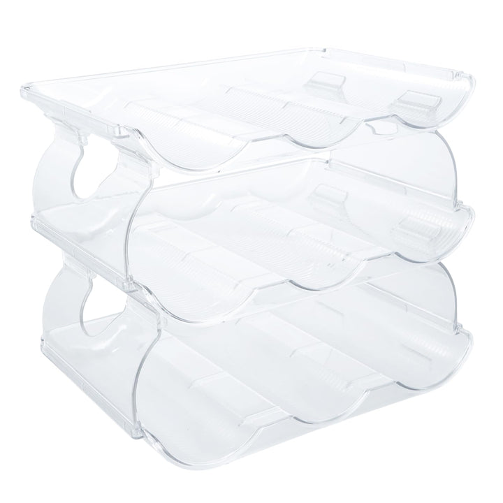 3 Ebenen Flaschenhalter Stapelbar, Flaschenregal bis 9 Flaschen, Weinflaschen Halter, Weinregal Kuns