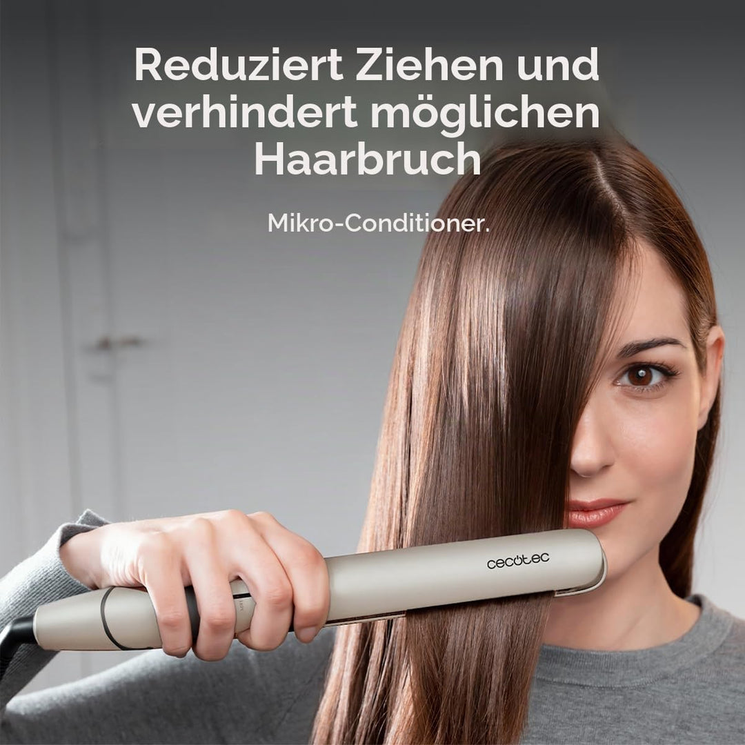Cecotec Glätteisen für schmales Haar, Lisse 880 HidraProtect, 48 W, Turmalin, Keratin-Beschichtung u