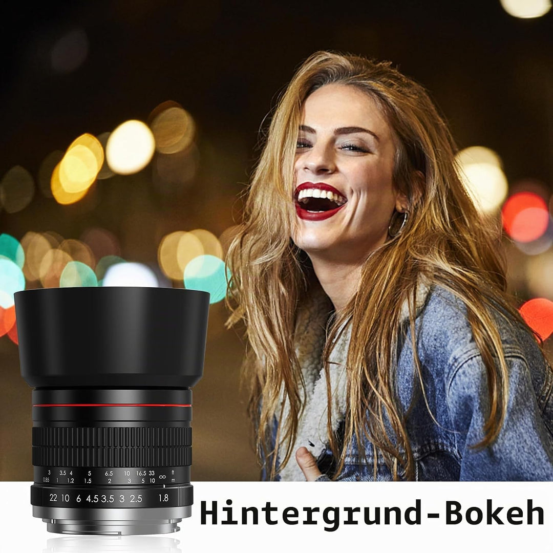 BENOISON 85mm f1,8 Portraitobjektiv, Z Objektiv für Nikon, 85mm Objektiv, manueller Fokus für Nikon