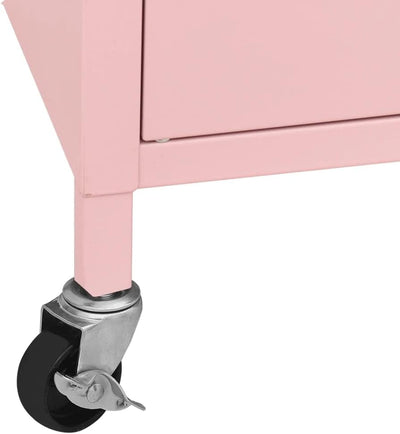 MNISDFL Garderobenschränke Wohnzimmer Sideboard Zimmermöbel Lagerschrank Rosa 60x35x56 cm Stahl 60 x
