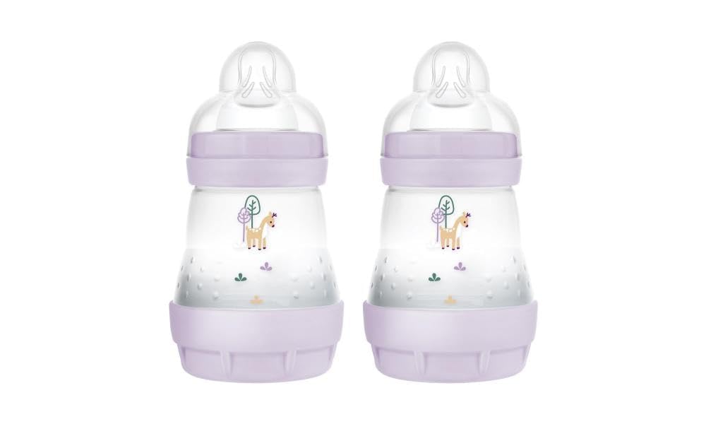 MAM Easy Start Anti-Kolik-Babyflaschen, 2er-Pack (2 x 160 ml), selbststerbende Baby-Milchflasche, MA