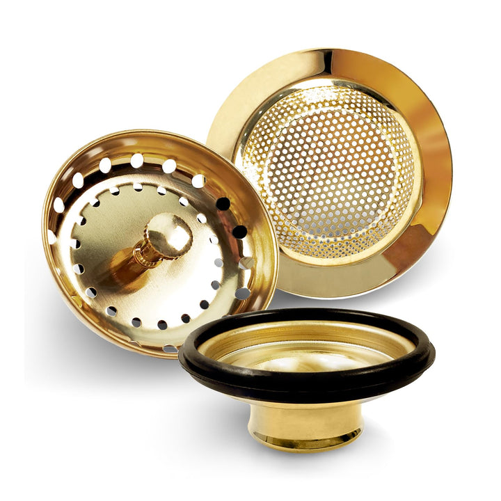 3 Stück Gold Spülbecken Abflusssieb Stopper, Liubeili Küche Edelstahl Spülbecken Sieb Müllentsorgung