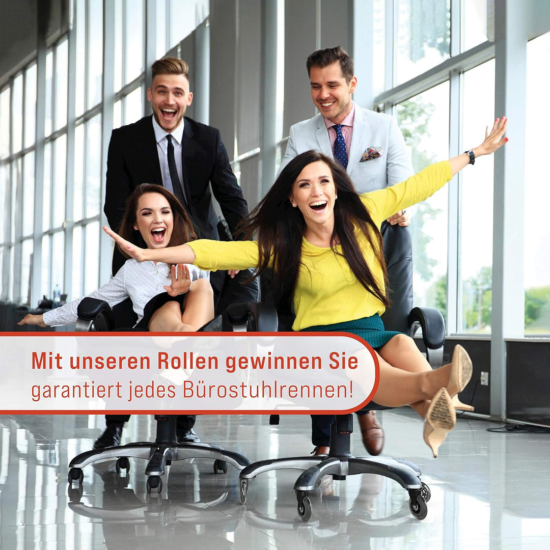 5x Bürostuhl Rollen 10mm leise & kratzerfrei - Universal Schreibtischstuhl Hartbodenrollen ideal für