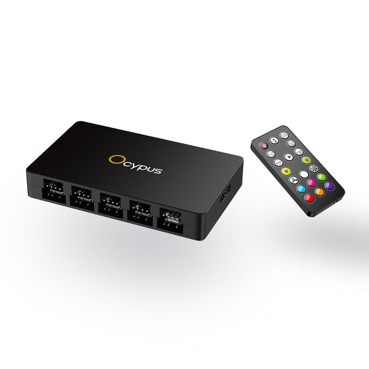Delta EH10 10-Port PC Fan Hub with Remote Controller- 4-pin PWM or 3-pin ARGB Controller, Magnetic M