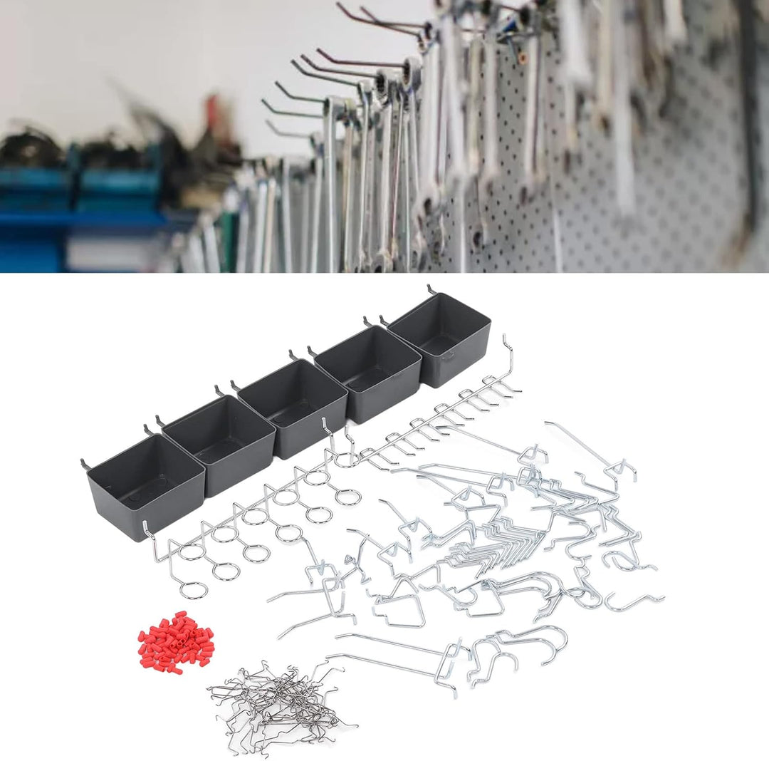 Pegboard Haken Sortiment, Pegboard Zubehör Organizer Kit 114Pcs Universal für Werkbank zur Aufbewahr