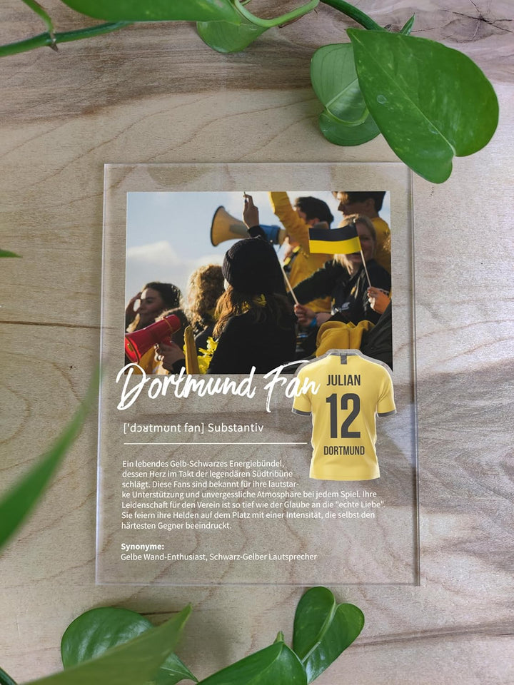 Dortmund Geschenk personalisiert - Acryl Geschenk - Definition: Dortmund Fan - Dortmund Fanartikel,