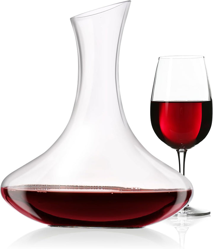 Alpina Premium Dekanter aus Glas – Wein Karaffe 1,78 L im schwungvollen Design | 20 x 24cm mit anges