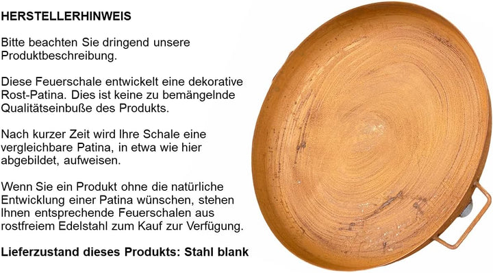 Czaja Klöpperboden Ø 60 cm, Feuerstelle, Feuerschale, Grill für Garten und Terrasse Kohlenstoffstahl