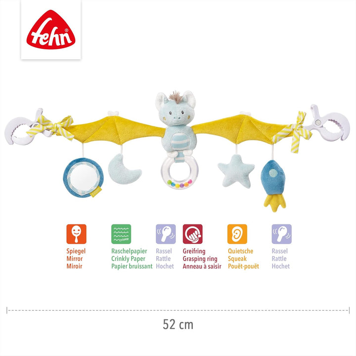 Fehn Kinderwagenkette Spielzeug Fledermaus – Baby Mobile Kette mit niedlichen Figuren zum Aufhängen